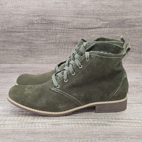 Timberland Shoreham Earthkeepers Women's Size 8.5 Olive Green Suede Boots NEW - Picture 3 of 9